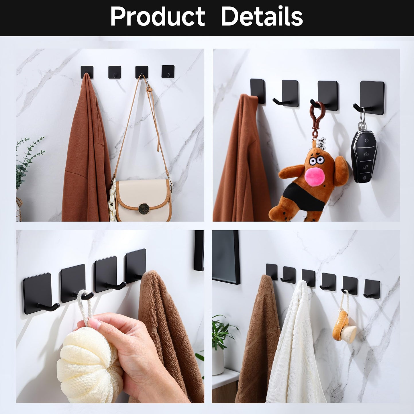 26lb Heavy Duty Adhesive Towel Hooks