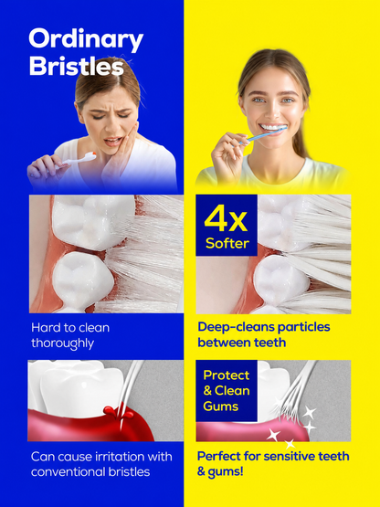 Extra Soft Manual Toothbrush Pack, 6 Count, Deep Cleaning Flossing Toothbrushes for Sensitive Teeth & Receding Gums, Tapered Bristles for Adults & Elders, Help Plaque Removal, Assorted Colors