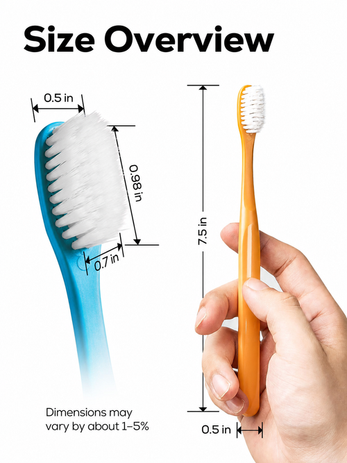 Extra Soft Manual Toothbrush Pack, 6 Count, Deep Cleaning Flossing Toothbrushes for Sensitive Teeth & Receding Gums, Tapered Bristles for Adults & Elders, Help Plaque Removal, Assorted Colors