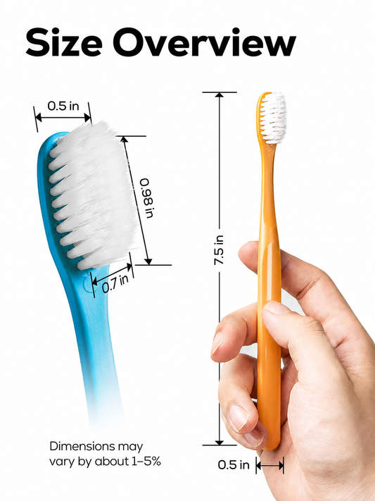 Extra Soft Manual Toothbrush Pack, 6 Count, Deep Cleaning Flossing Toothbrushes for Sensitive Teeth & Receding Gums, Tapered Bristles for Adults & Elders, Help Plaque Removal, Assorted Colors