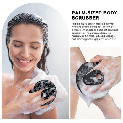 Food-Grade Soft Silicone Body Scrubber Shower Brush, Black