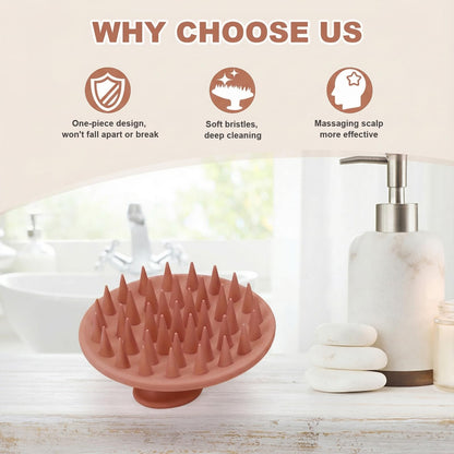Silicone Scalp Massager Shampoo Brush, Scalp Brush for Hair Growth & Dandruff Removal, Hair Scrubber Scalp Stimulator Exfoliator Brush with Soft Bristles for Wet Dry Scalp Care (Brown) Visit the Meartchy Store