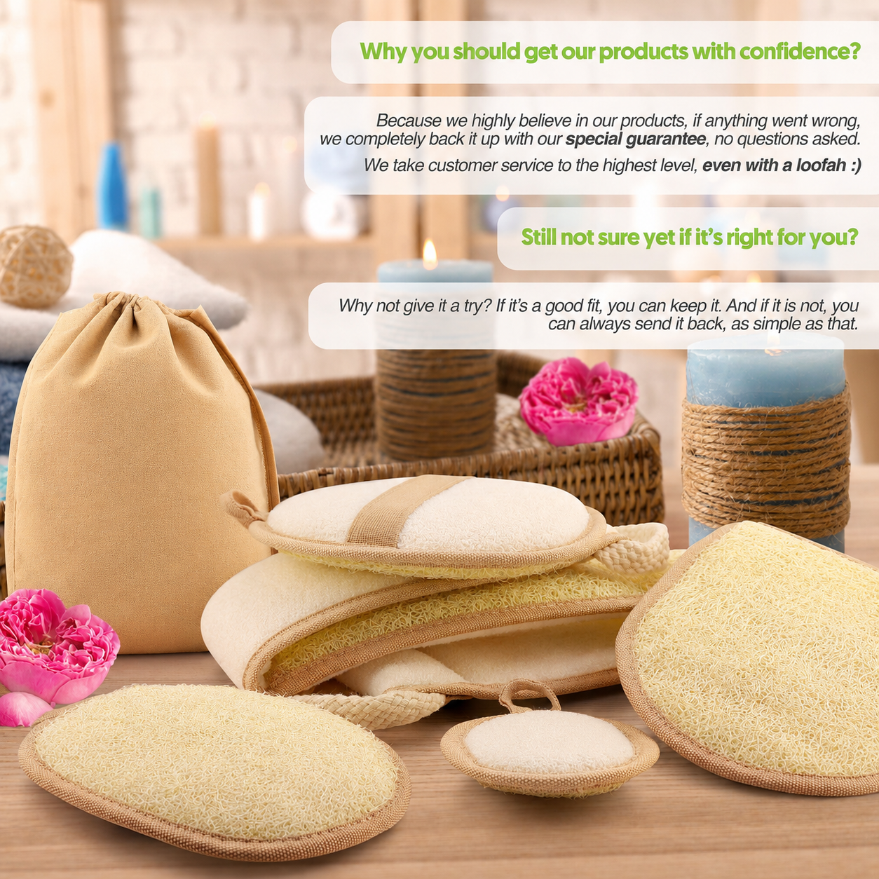 Natural Loofah Exfoliating Bath Sponge