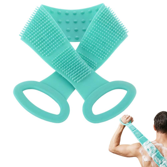 Silicone Back Scrubber for Shower,26.77in Dual Sided Body Scrubber (Green)