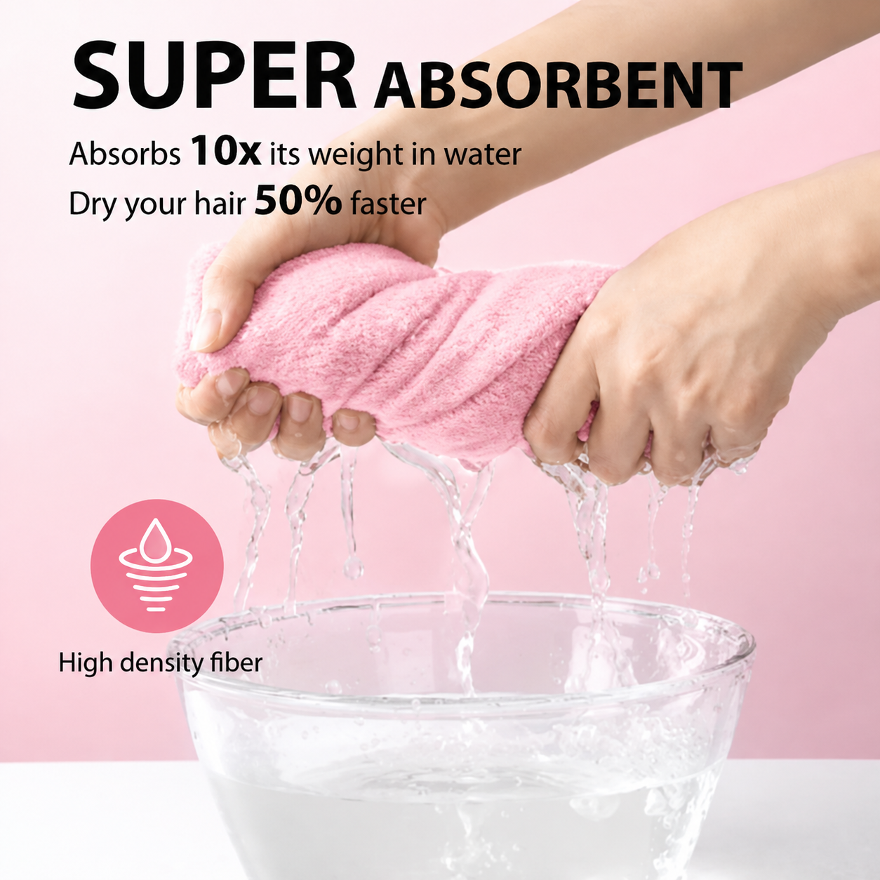 Microfiber Hair Drying Cap, Ultra‑Soft & Super Absorbent, Quick‑Dry Hair Wrap Shower Cap for Girls & Women
