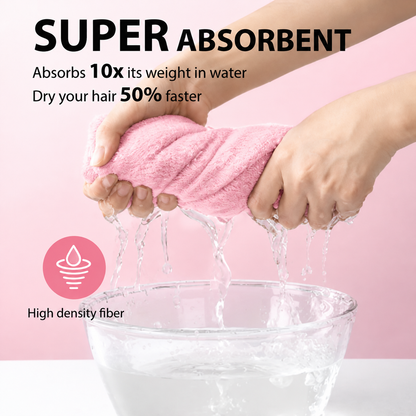 Microfiber Hair Drying Cap, Ultra‑Soft & Super Absorbent, Quick‑Dry Hair Wrap Shower Cap for Girls & Women