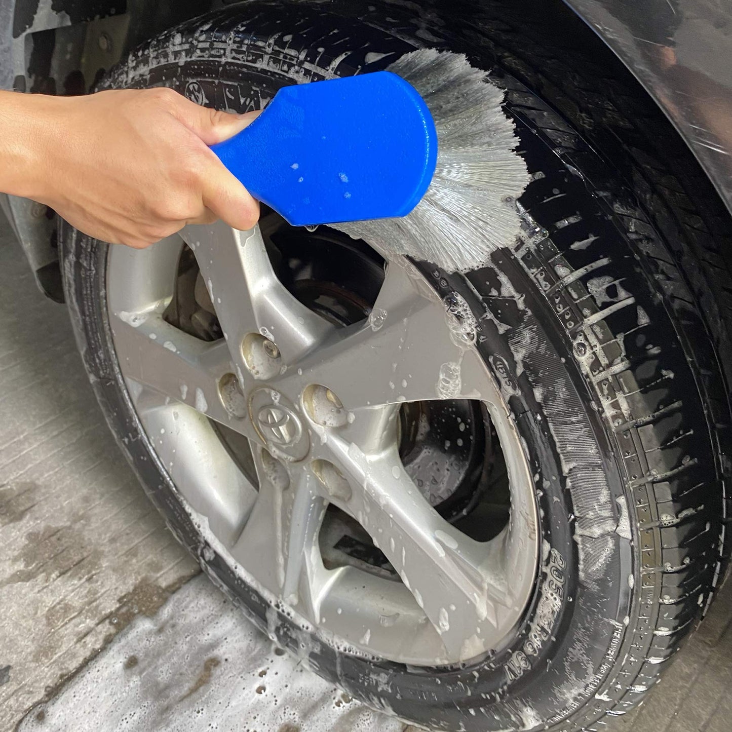 Wheel & Tire Brush for Car Rim, Soft Bristle Car Wash Brush