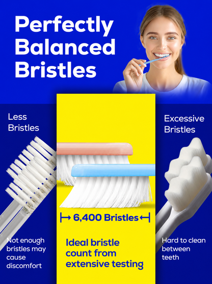 Extra Soft Manual Toothbrush Pack, 6 Count, Deep Cleaning Flossing Toothbrushes for Sensitive Teeth & Receding Gums, Tapered Bristles for Adults & Elders, Help Plaque Removal, Assorted Colors
