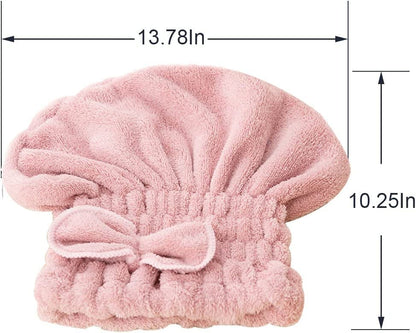 Microfiber Hair Drying Cap, Ultra‑Soft & Super Absorbent, Quick‑Dry Hair Wrap Shower Cap for Girls & Women