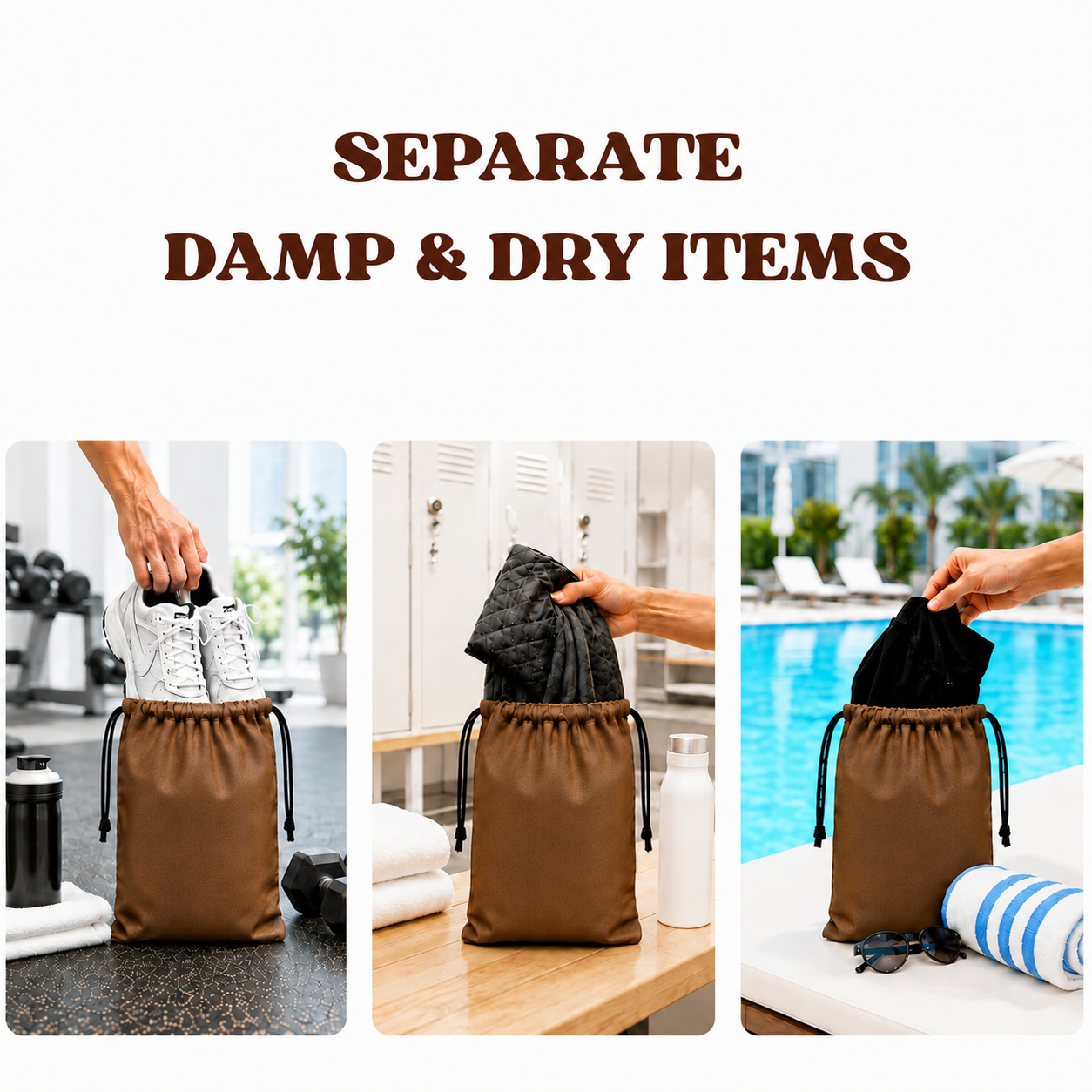 Men’s Vintage Leather-Look Hanging Travel Toiletry Bag | Large Multi-Compartment Dopp Kit with Wet/Dry Separation and Drawstring Pouch