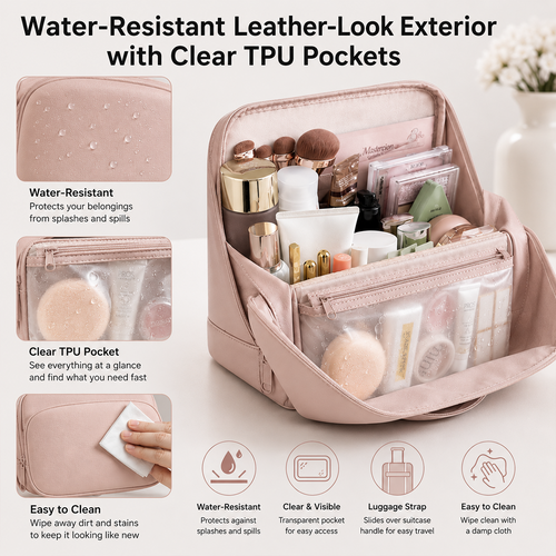 XL Large-Capacity Upright Travel Makeup Bag