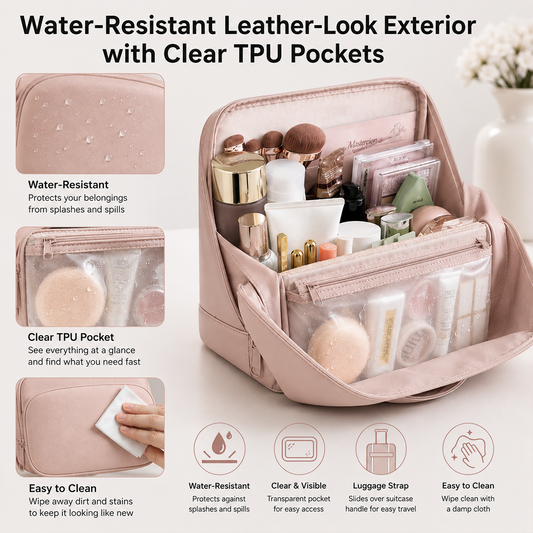 XL Large-Capacity Upright Travel Makeup Bag