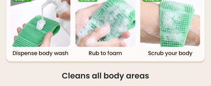 Silicone Back Scrubber for Shower,26.77in Dual Sided Body Scrubber (Green)