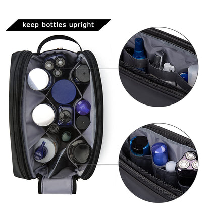 Large Men’s Travel Toiletry Bag | Water-Resistant Wet/Dry Separation, Multi-Compartment Double-Zipper Dopp Kit