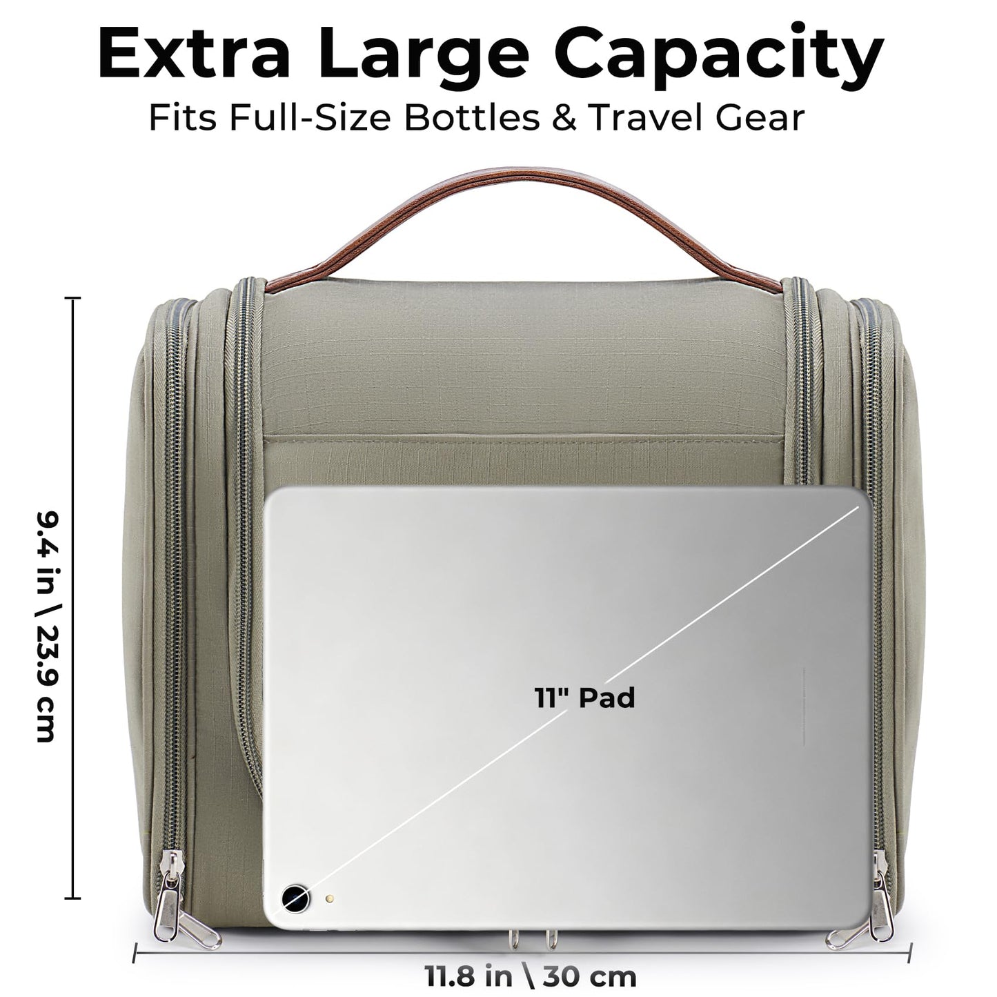 Men’s Large Hanging Travel Toiletry Bag | Business Dopp Kit with 360° Swivel Hook, Multiple Compartments, and Convenient Exterior Pockets