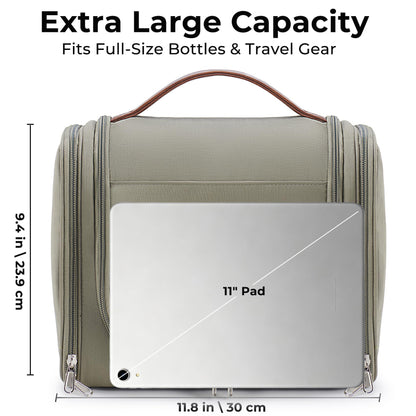 Men’s Large Hanging Travel Toiletry Bag | Business Dopp Kit with 360° Swivel Hook, Multiple Compartments, and Convenient Exterior Pockets