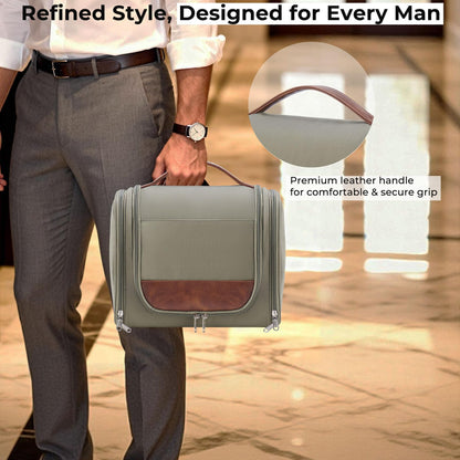 Men’s Large Hanging Travel Toiletry Bag | Business Dopp Kit with 360° Swivel Hook, Multiple Compartments, and Convenient Exterior Pockets
