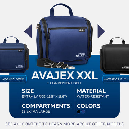 Extra-Large Hanging Travel Toiletry Bag | Four-Tier Clear Compartments, 360° Swivel Hook, and Leak-Resistant PVC Lining