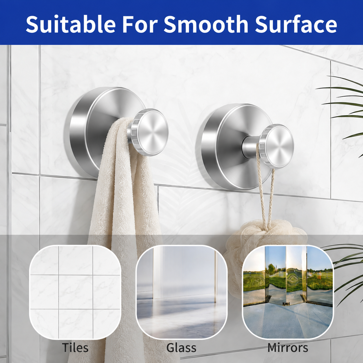 No Drill Waterproof Shower Hooks for Bathroom