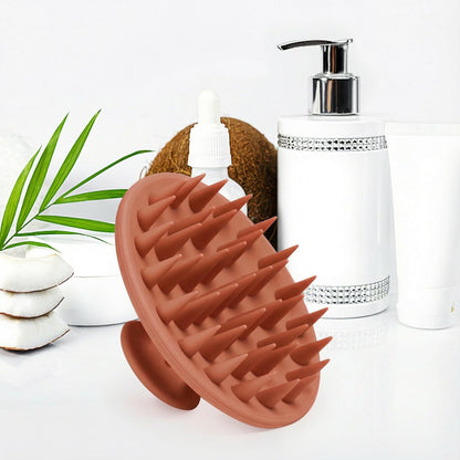 Silicone Scalp Massager Shampoo Brush, Scalp Brush for Hair Growth & Dandruff Removal, Hair Scrubber Scalp Stimulator Exfoliator Brush with Soft Bristles for Wet Dry Scalp Care (Brown) Visit the Meartchy Store