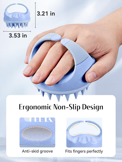 Scalp Massager with Soft Silicone Bristles for Hair Growth, Dandruff Removal, and Scalp Relaxation - Shampoo Brush for Wet or Dry Hair