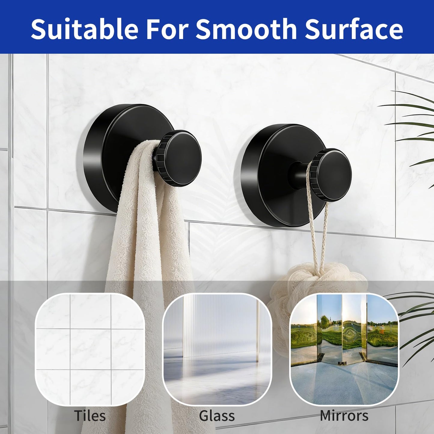 No Drill Waterproof Shower Hooks for Bathroom