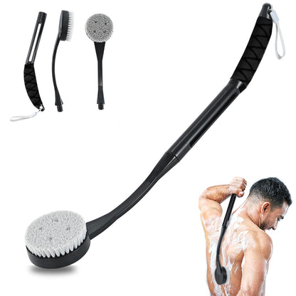 Gobiteli Back Scrubber for Shower,20.5" Long Handle Shower Brush for Body for Deep Clean,Back Brush for Shower for Men Women(Black)